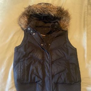 Gap hooded fur vest